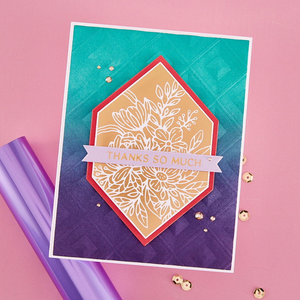 GLP-394 Spellbinders Hexi-Gem Glimmer Hot Foil Plate thanks