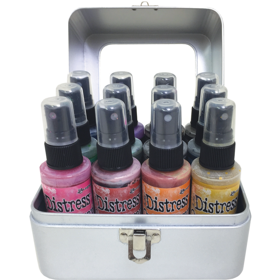 Tim Holtz Distress Oxide Spray Storage Tin Holds 12