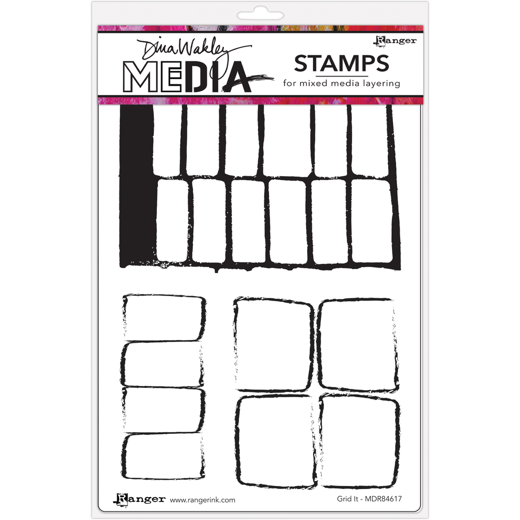 Dina Wakley Grid It Media Cling Rubber Stamps mdr84617