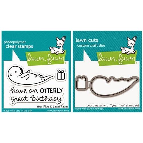 Simon Says Stamp! Lawn Fawn SET LF215Y5 OTTERLY GREAT BIRTHDAY Clear Stamps And Dies