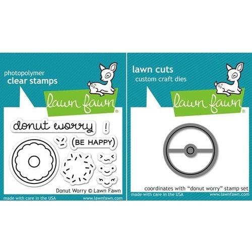 Simon Says Stamp! Lawn Fawn SET LF16SETDW DONUT WORRY Clear Stamps and Dies