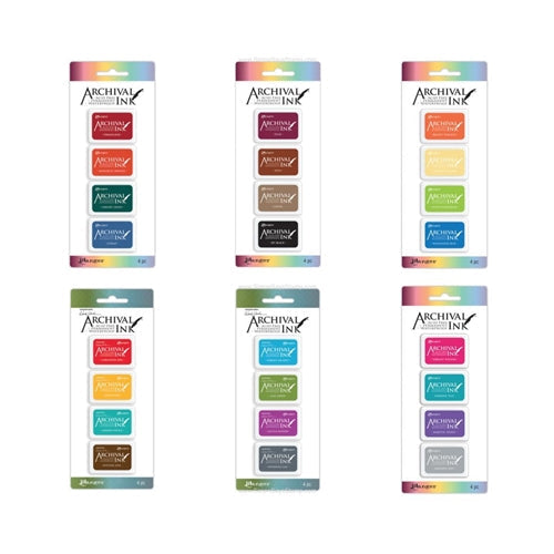 Ranger Mini Archival Ink Pads Bundle Complete Set Includes Wendy Vecchi 10 Packs Bundle - 40 Ink Pads Totals with Bonus Mixing Cups