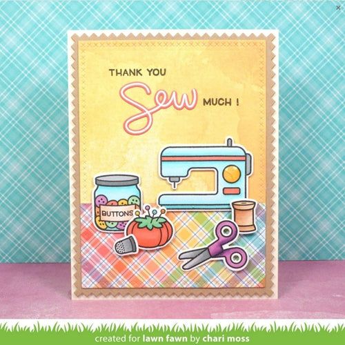 Simon Says Stamp! Lawn Fawn SET LF17SETSWL SEWN WITH LOVE Clear Stamps and Dies