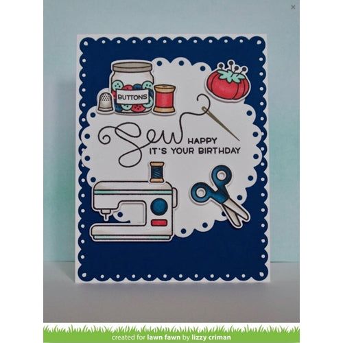 Simon Says Stamp! Lawn Fawn SET LF17SETSWL SEWN WITH LOVE Clear Stamps and Dies