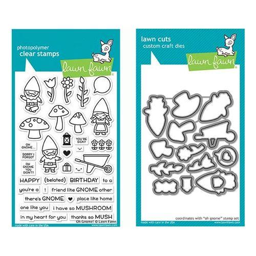 Simon Says Stamp! Lawn Fawn SET OH GNOME! Clear Stamps and Dies LF19OG