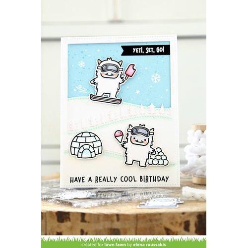 Simon Says Stamp! Lawn Fawn SET YETI OR NOT Clear Stamps and Dies HLFYON