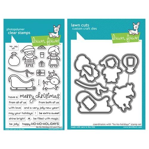 Simon Says Stamp! Lawn Fawn SET HO-HO-HOLIDAYS Clear Stamps and Dies HLFHHH