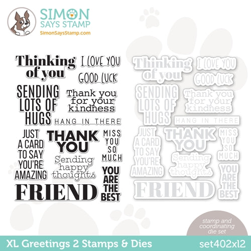 Simon Says Stamp! Simon Says Stamps and Dies XL GREETINGS 2 set402xl2