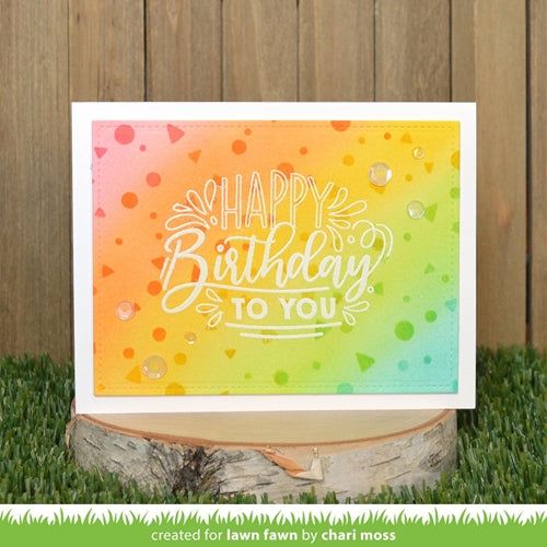 Simon Says Stamp! Lawn Fawn SET GIANT BIRTHDAY MESSAGES Clear Stamps and Dies lfgbm