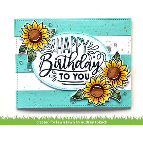 Simon Says Stamp! Lawn Fawn SET GIANT BIRTHDAY MESSAGES Clear Stamps and Dies lfgbm