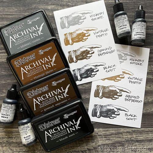 Simon Says Stamp! Tim Holtz BASICS Distress Archival Ink 4 Pack Ranger ampk77947 | color-code:ALT01