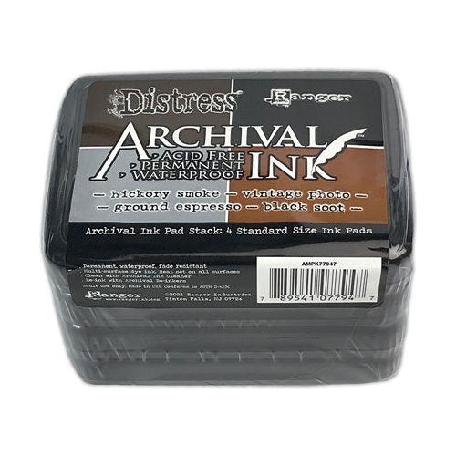 Simon Says Stamp! Tim Holtz BASICS Distress Archival Ink 4 Pack Ranger ampk77947 bundle