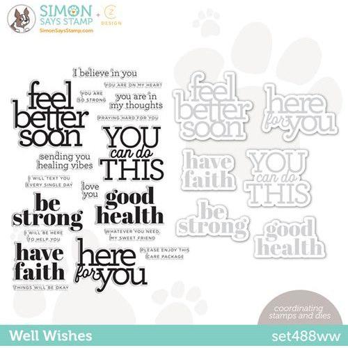 Simon Says Stamp! CZ Design Stamps and Dies WELL WISHES set488ww