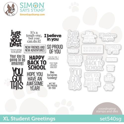 Simon Says Stamp! Simon Says Stamps and Dies XL STUDENT GREETINGS set540sg