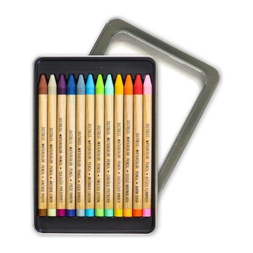 Tim Holtz Distress Watercolor Pencils Set 2 And Pencil Sharpener Bundle no lid