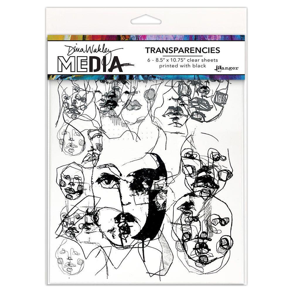 Dina Wakley Abstract Portraits Set 1 Media Transparencies Ranger mda80534