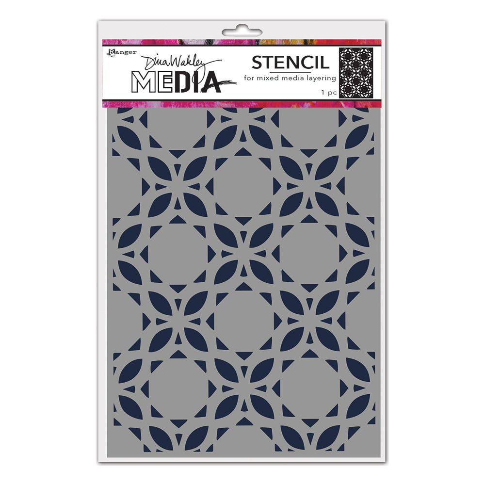 Dina Wakley Curly Tiles Media Stencil Ranger mds81609