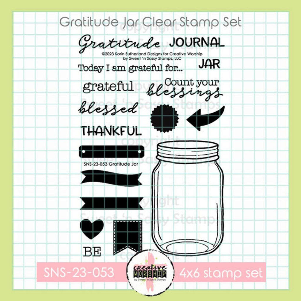 Sweet 'N Sassy Gratitude Jar Clear Stamps sns-23-053