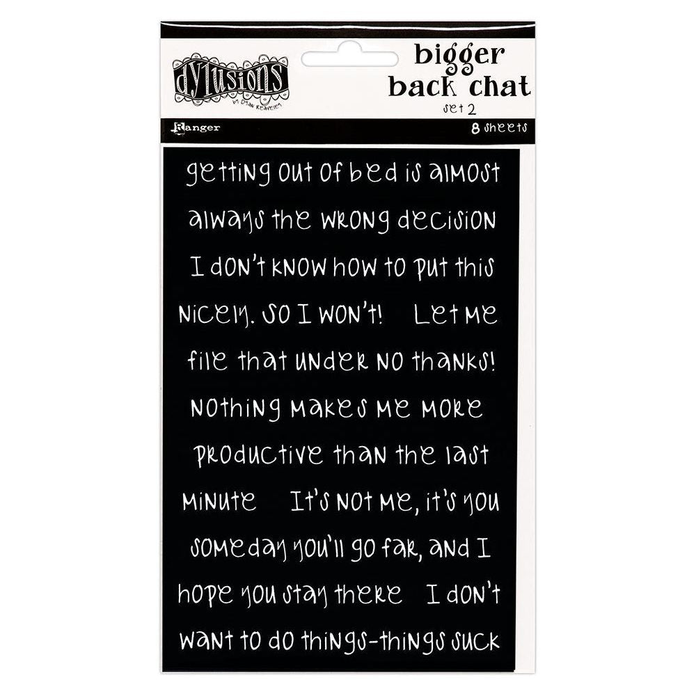 Ranger Dylusions Black Bigger Back Chat Stickers 2 Dyan Reaveley dya68792