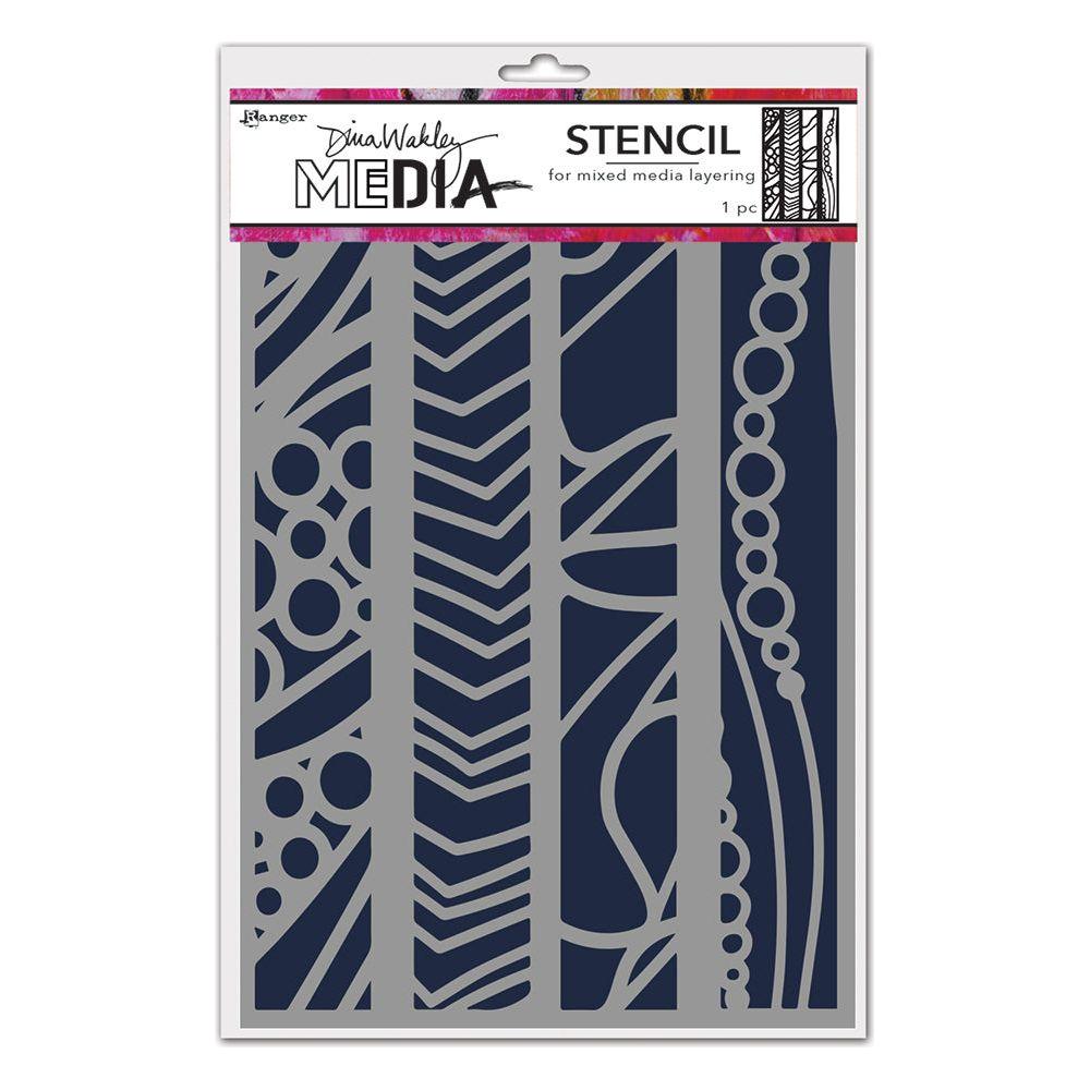 Dina Wakley In A Line Media Stencil Ranger mds81623