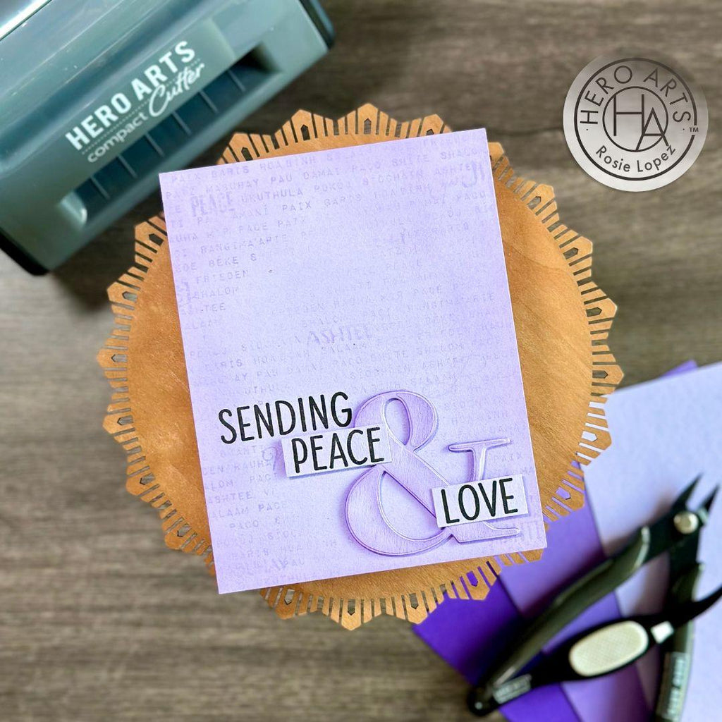 Hero Arts Peace and Love Clear Stamp and Die Set sb400 sending peace and love