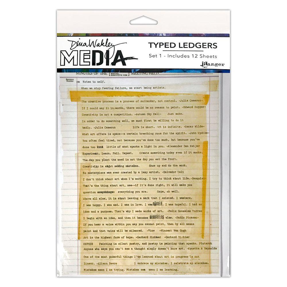 Dina Wakley Ranger Set 1 Typed MEdia Ledgers mda79033