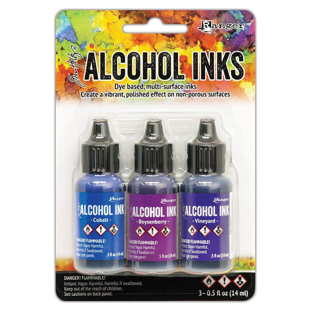 Tim Holtz Alcohol Ink Set Indigo And Violet Spectrum Ranger tak69775