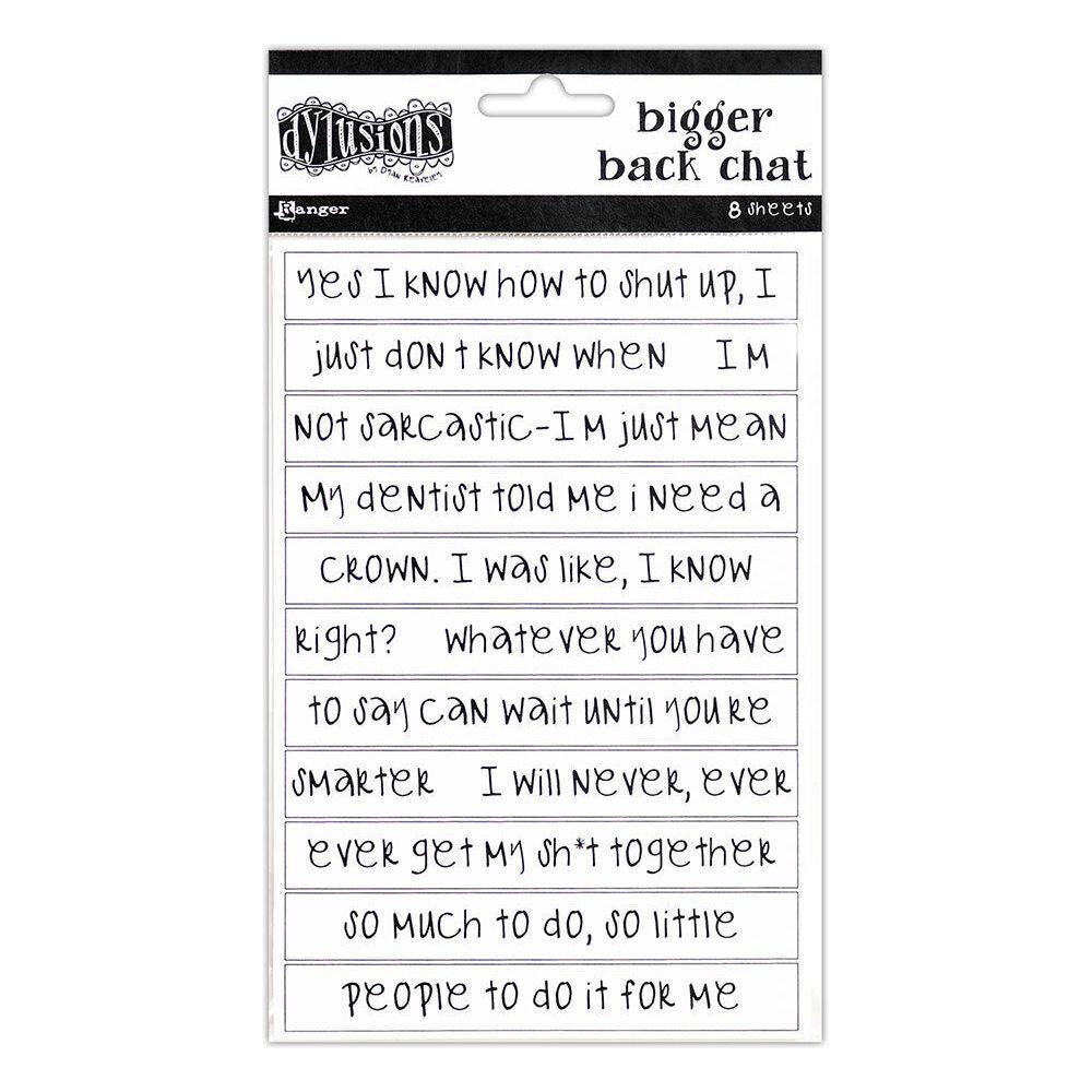 Ranger Dylusions White Creative Dyary Bigger Back Chat Stickers Dyan Reaveley dya65456