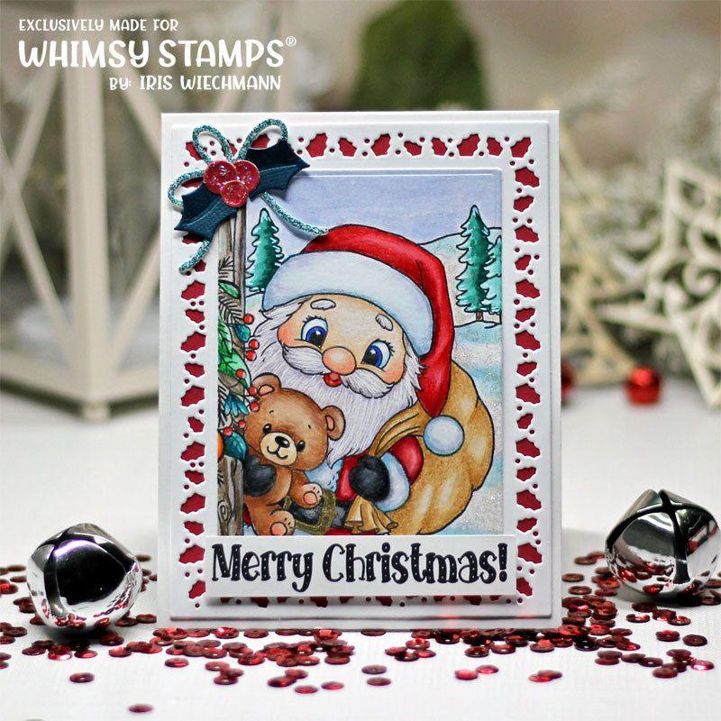 Whimsy Stamps Santa at the Door Clear Stamps c1244a merry christmas