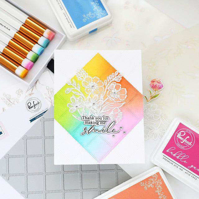 Pinkfresh Studio Breezy Blossoms Stencil Set 238924 Colorful Floral Card | color-code:ALT02