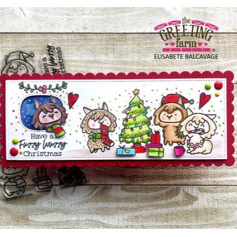 The Greeting Farm Alpaca Christmas Clear Stamps Fuzzy Wuzzy Slimline | color-code:ALT02