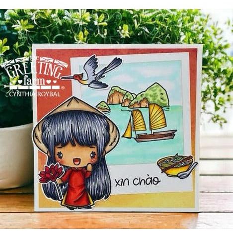 The Greeting Farm Anya in Vietnam Clear Stamps Xin Chao | color-code:ALT01