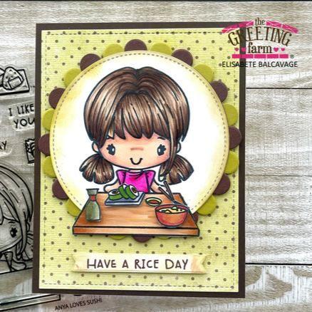 The Greeting Farm Anya Loves Sushi Clear Stamps Have a Rice Day | color-code:ALT02