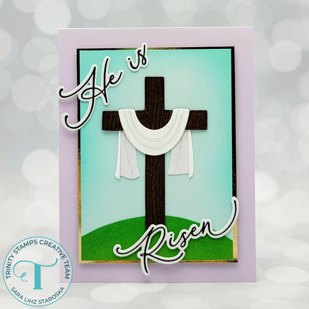 Trinity Stamp He Is Risen Clear Stamps tps-314 Religious Easter Card