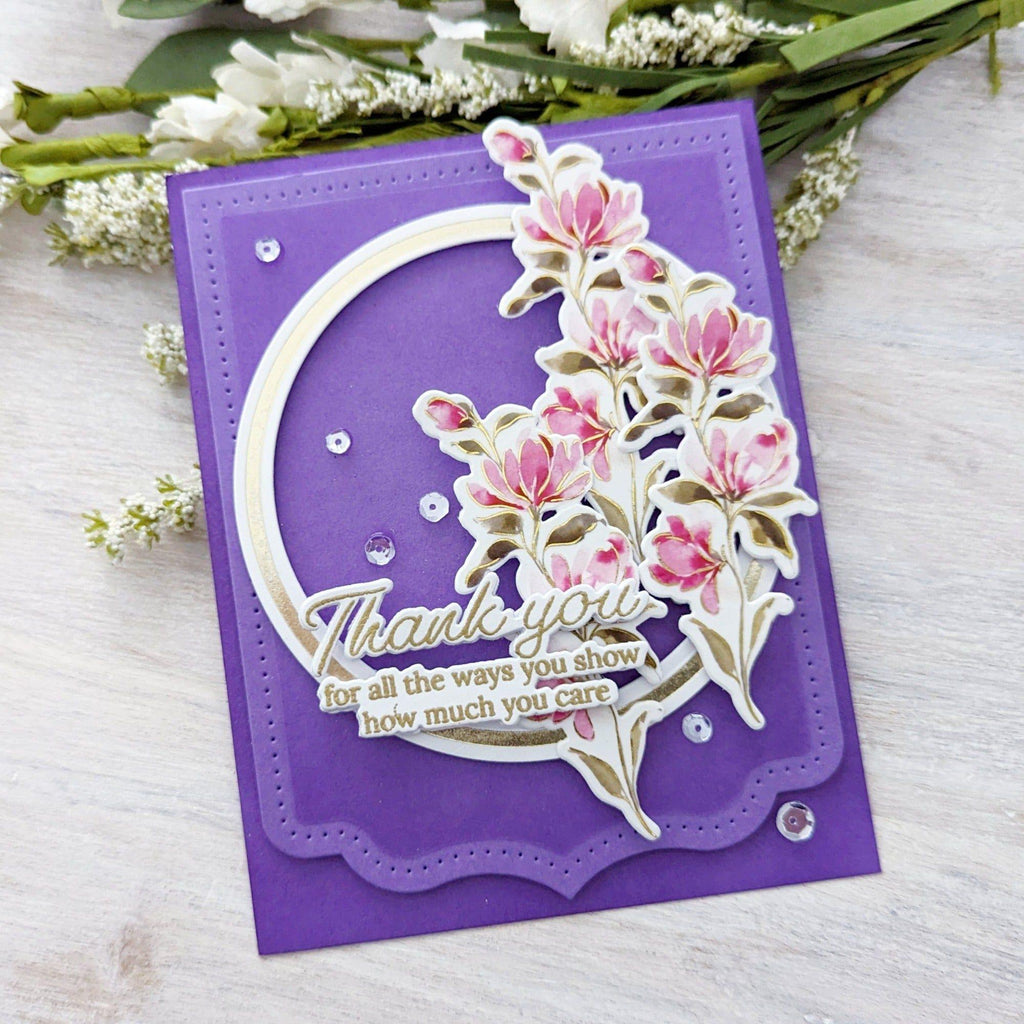 Pinkfresh Studio Artsy Floral Clear Stamps 240724 Thank You Card | color-code:ALT02