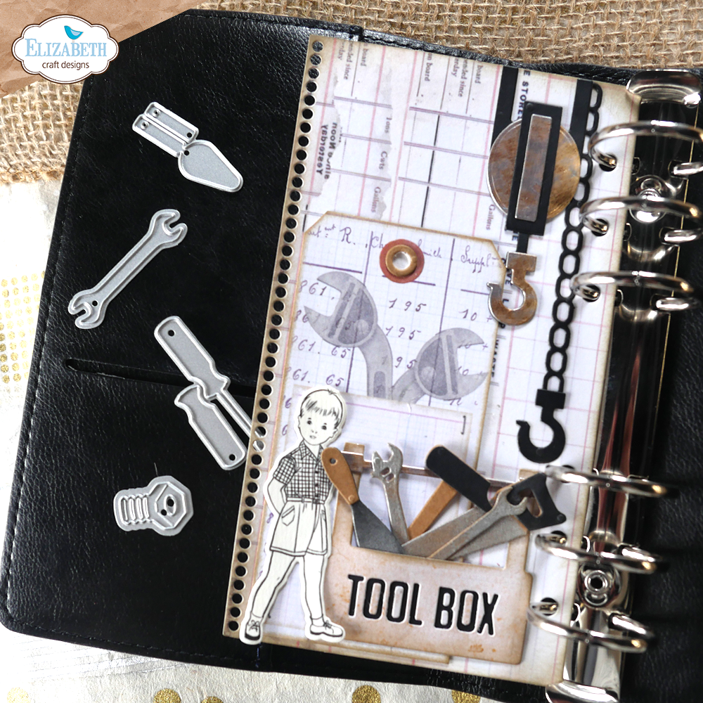 Elizabeth Craft Designs Tool Box Sidekick Essentials 27 Dies 2029. toolbox journal boy