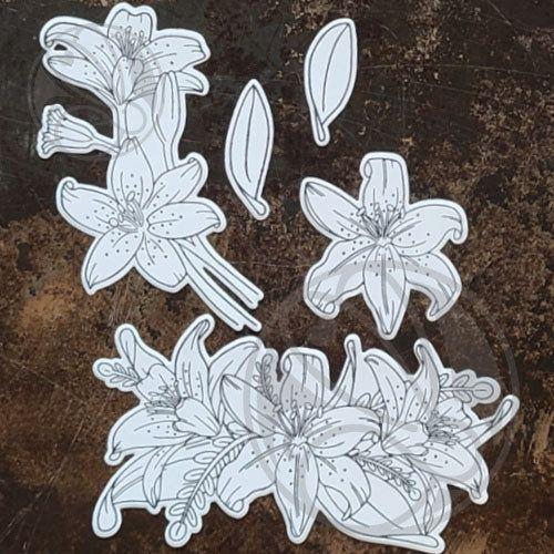 The Rabbit Hole Designs Lovely Lilies Dies TRH-204D Cut out