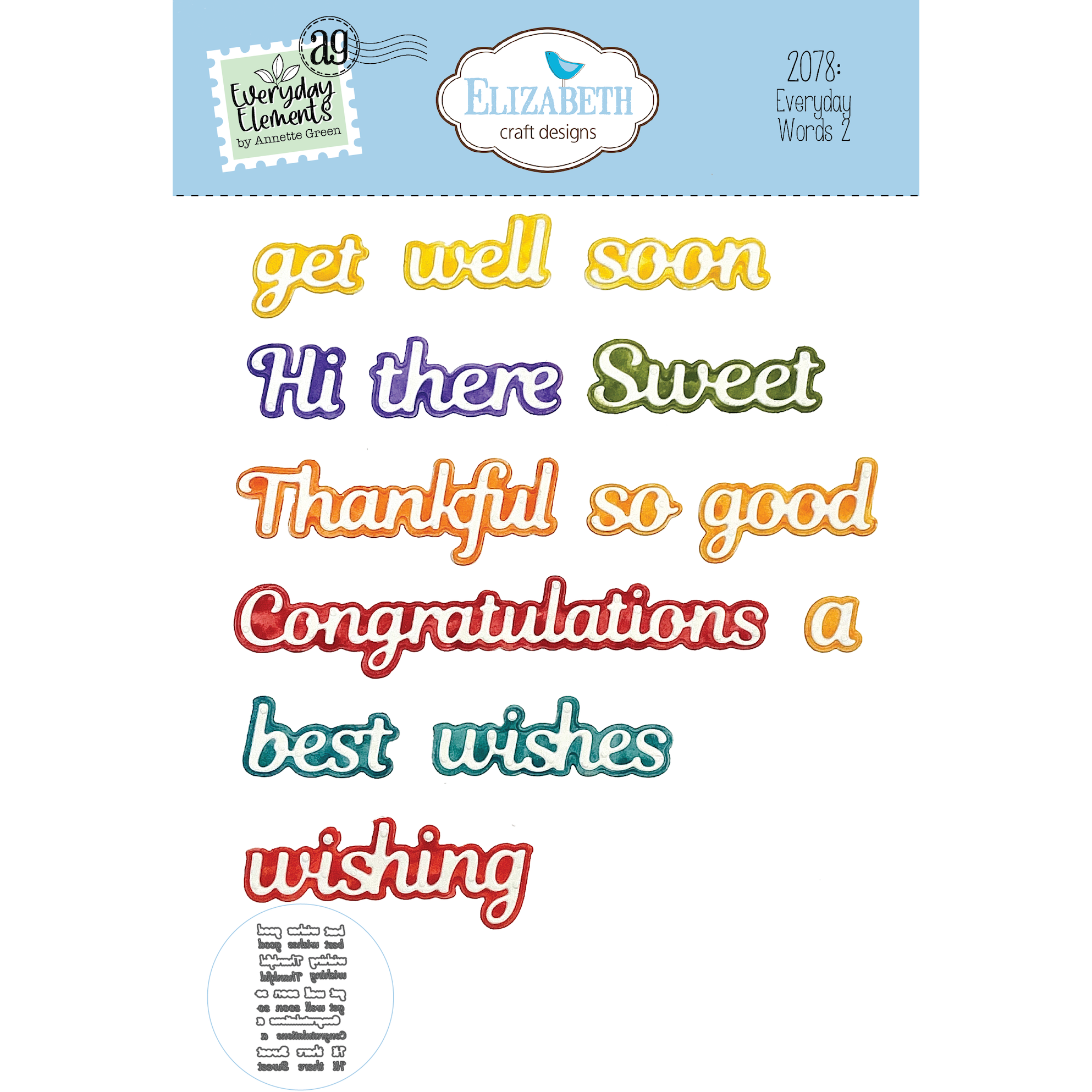 Elizabeth Craft Designs Everyday Words 2 Dies 2078 – Simon Says Stamp