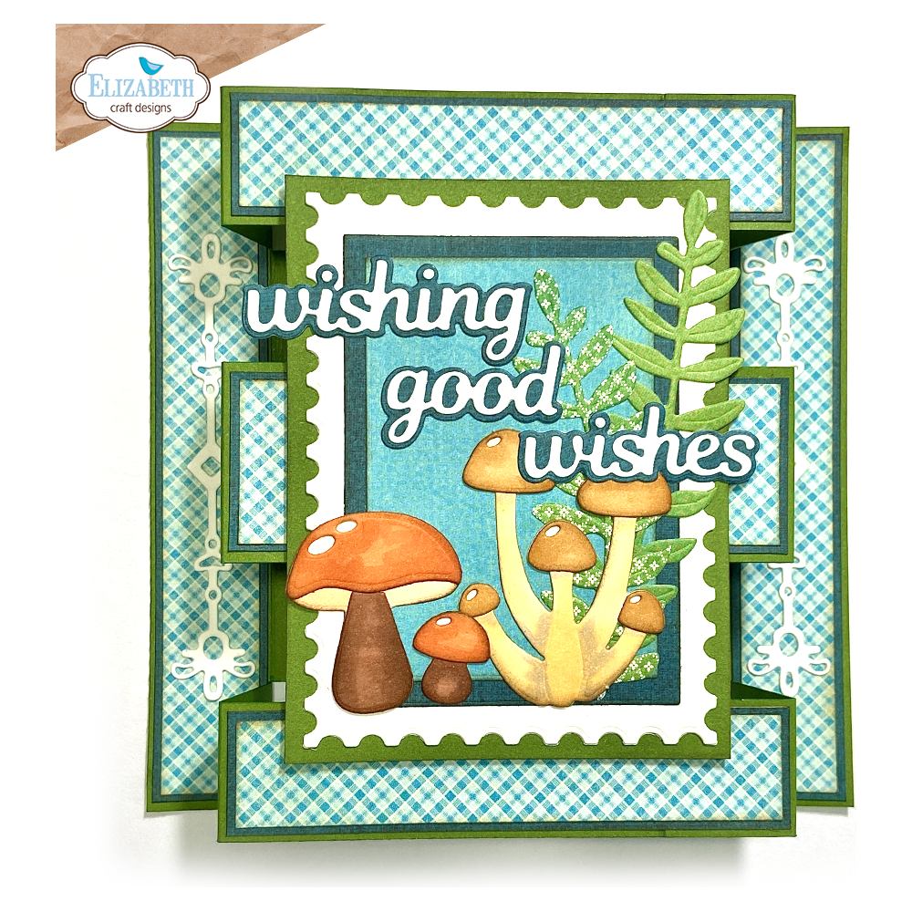 Elizabeth Craft Designs Mushrooms and Ferns Dies 2083 good wishes