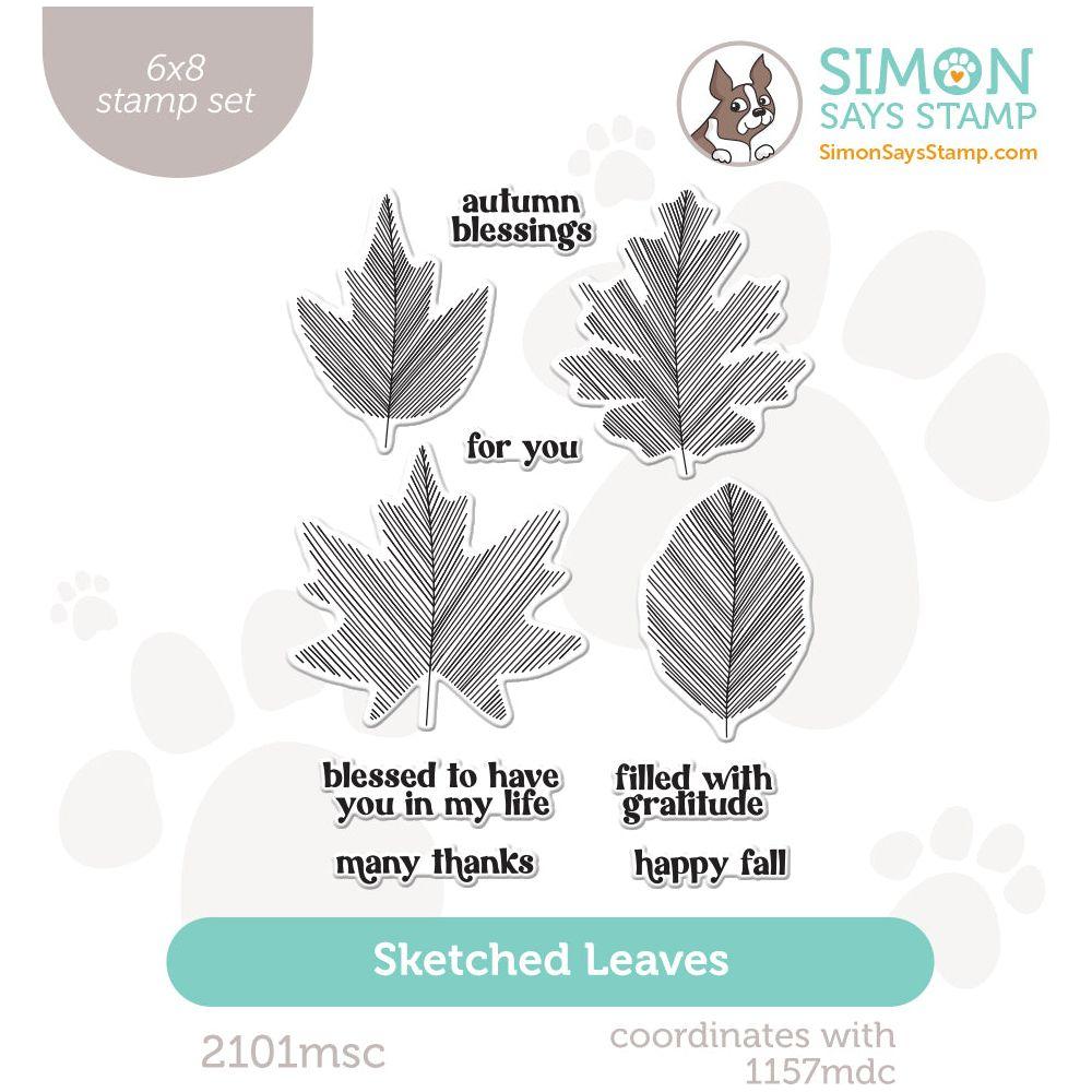 Simon Says Clear Stamps Sketched Leaves 2101msc Sweet Wishes