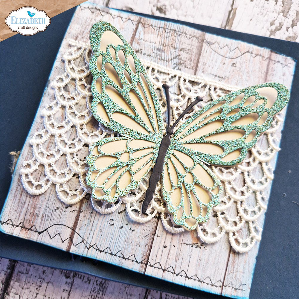 Elizabeth Craft Designs Ornate Butterfly Journal Elements Dies 2112 green wings