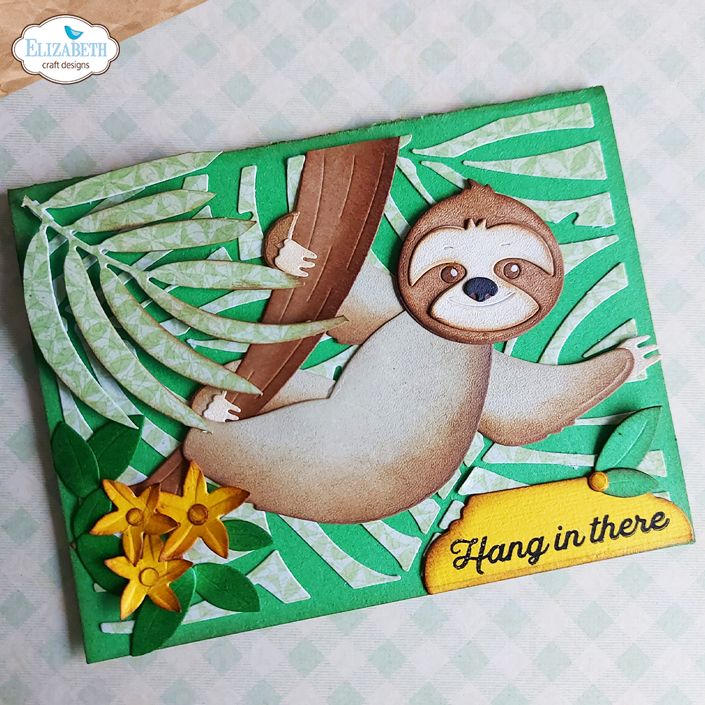 Elizabeth Craft Designs Slow the Sloth Dies 2127 hang in there