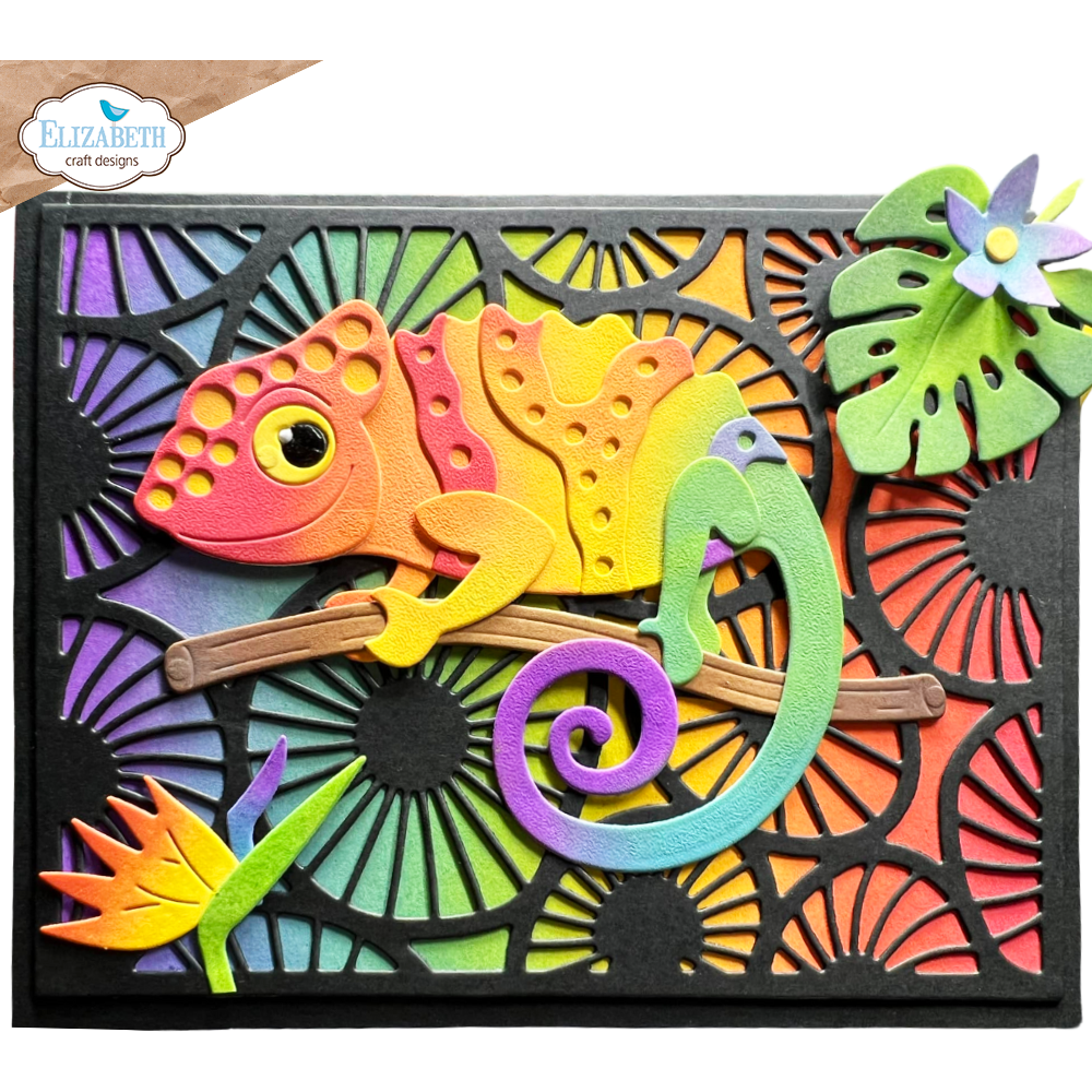 Elizabeth Craft Designs Sunshine Background Dies 2131 chameleon