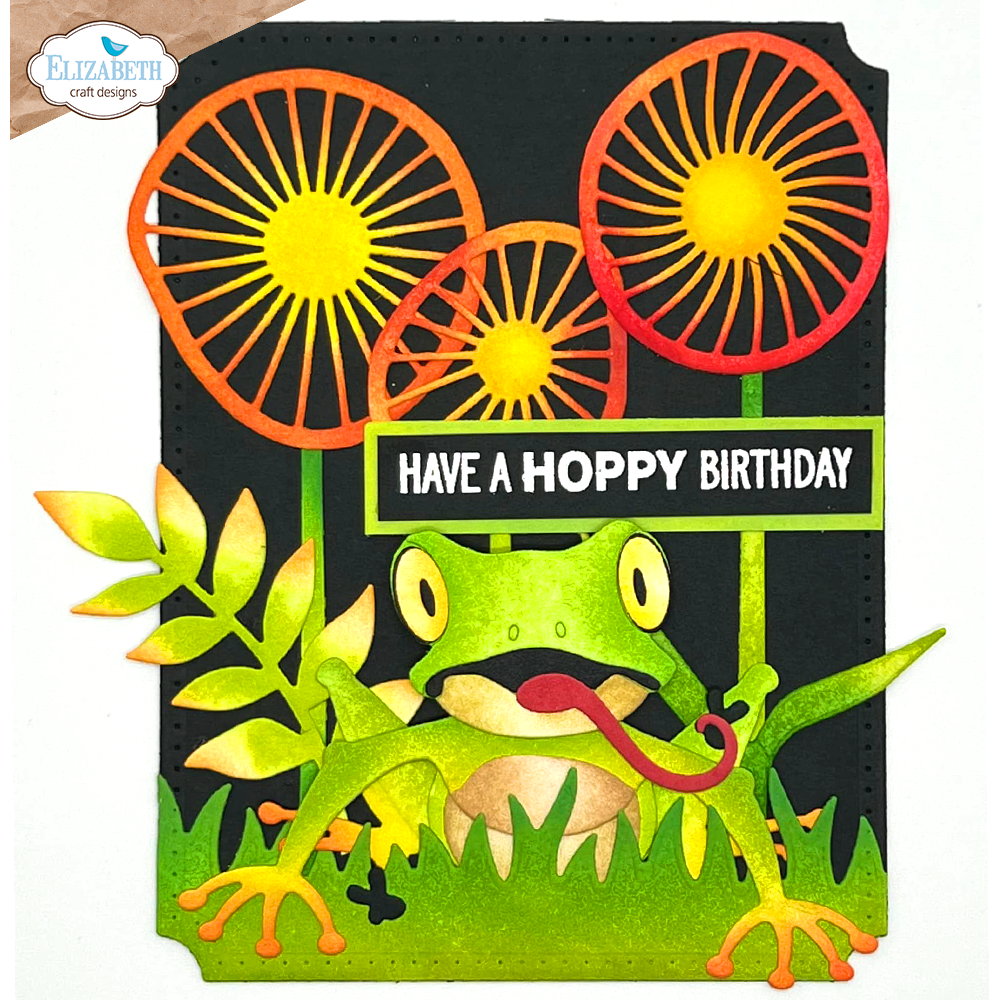 Elizabeth Craft Designs Sunshine Background Dies 2131 hoppy birthday