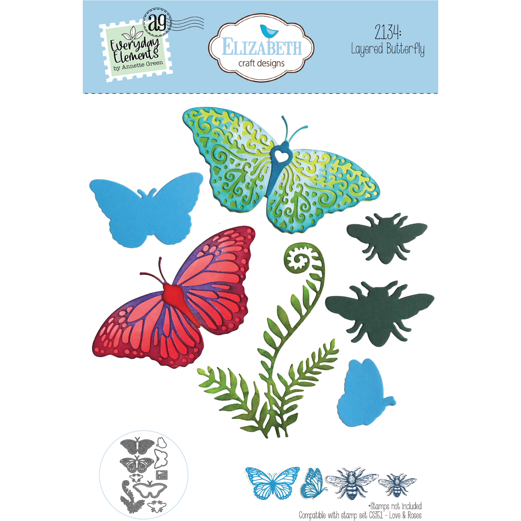 Elizabeth Craft Designs Layered Butterfly Dies 2134