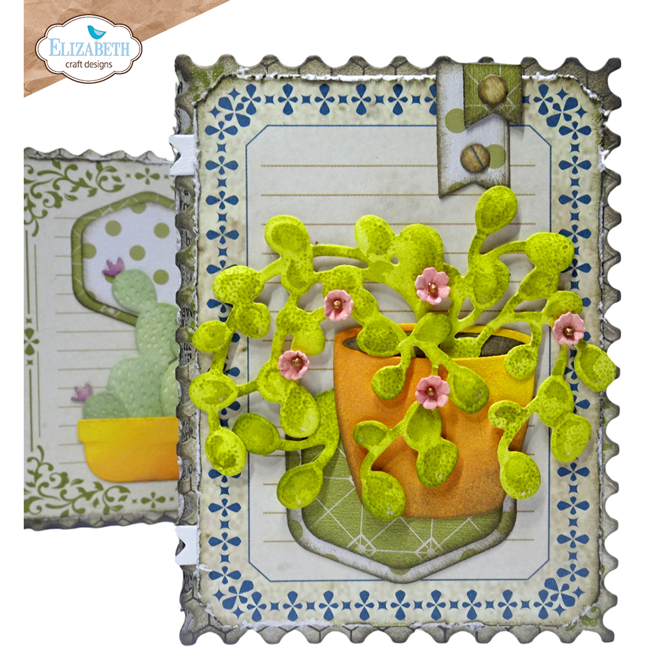 Elizabeth Craft Designs Succulents & Pots Dies 2135 borders