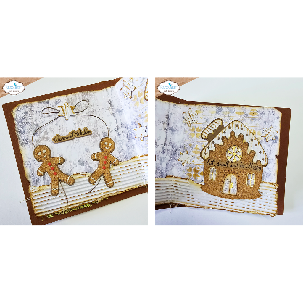 Elizabeth Craft Designs Gingerbread House Dies 2165 warmest wishes