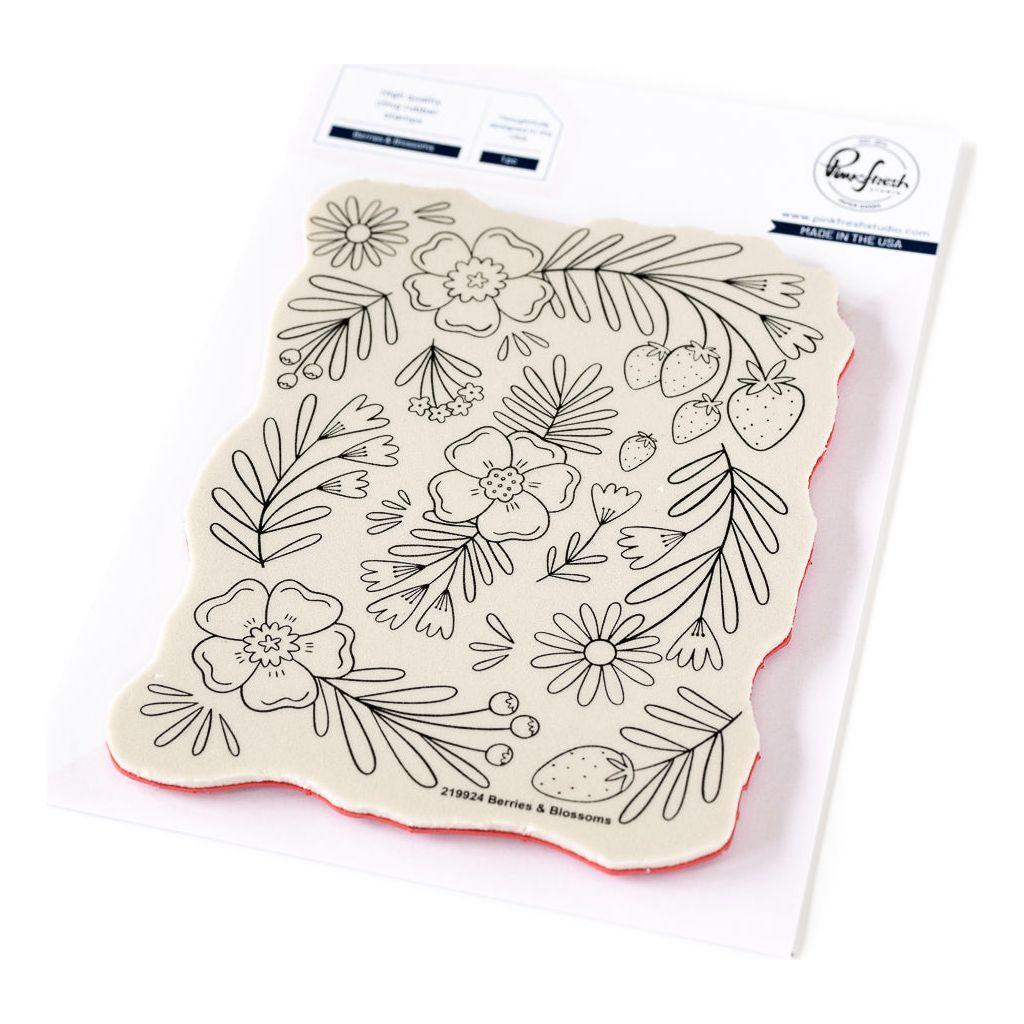 Pinkfresh Studio Berries And Blossoms Bundle Cling Stamp