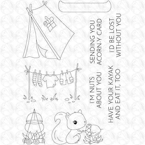 The Rabbit Hole Designs Tenting with Tailette Clear Stamps trh-235