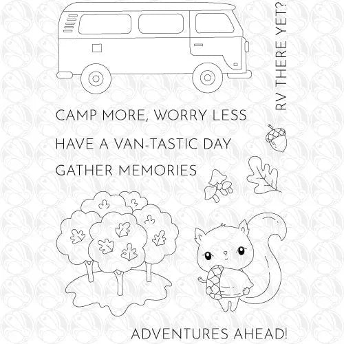 The Rabbit Hole Designs RVing with Tailette Clear Stamps trh-237